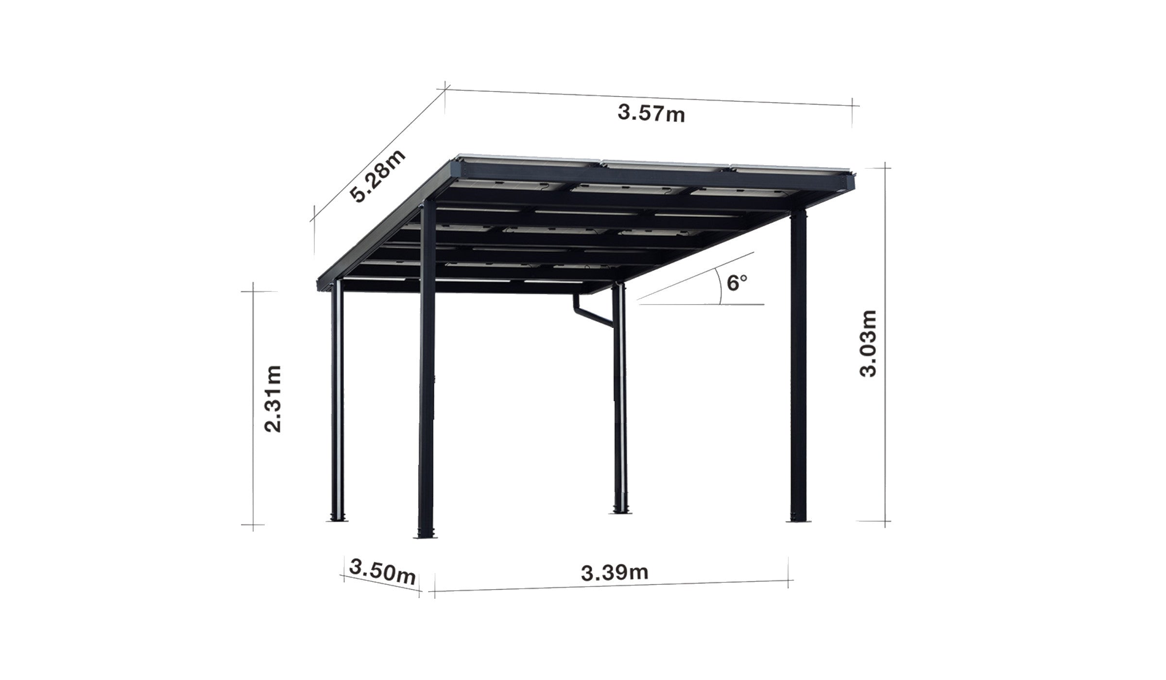 Solar-Carport Performance für 1 PKW