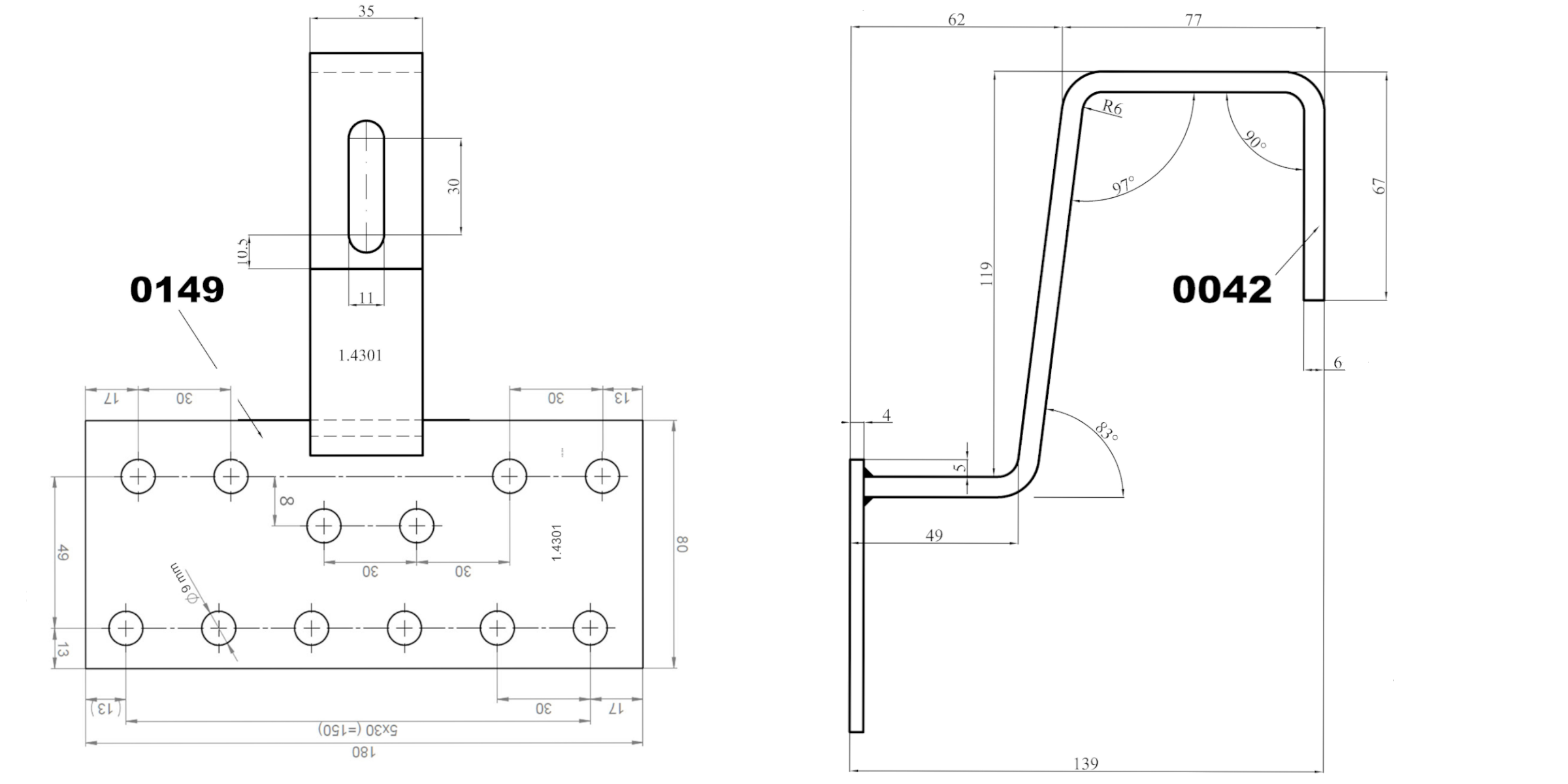Performance Dachhaken (35×6 Edelstahl | Standard | Bügelhöhe 49mm)