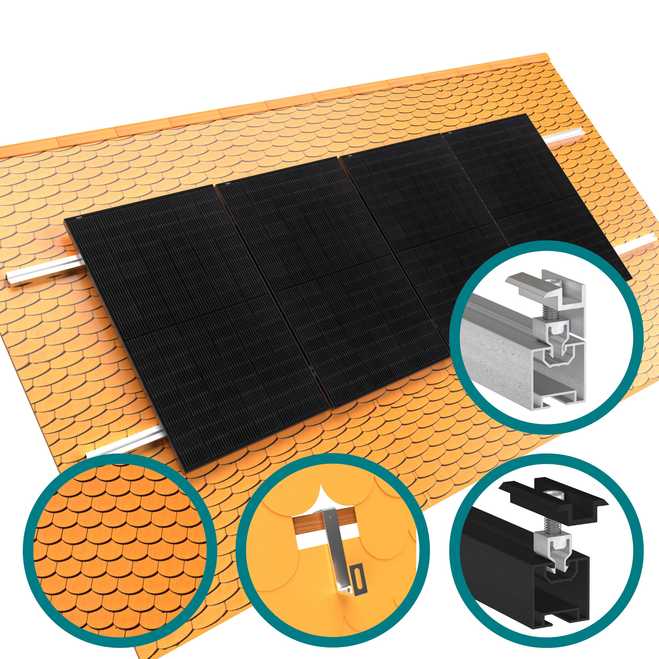 Klickfix Photovoltaik Befestigung auf Biberschwanzdach