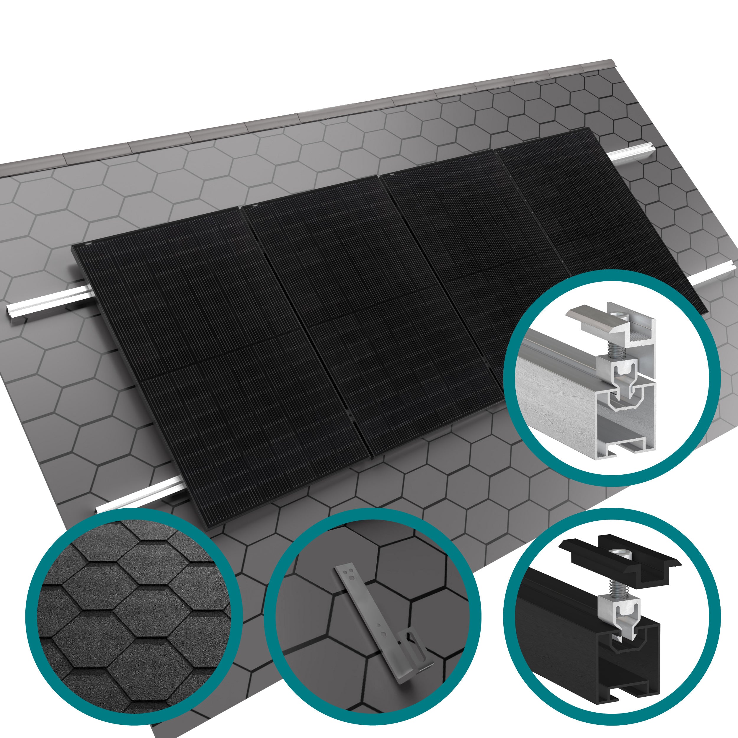 Photovoltaik-Befestigung auf Bitumen-Flachdach & -Schrägdach