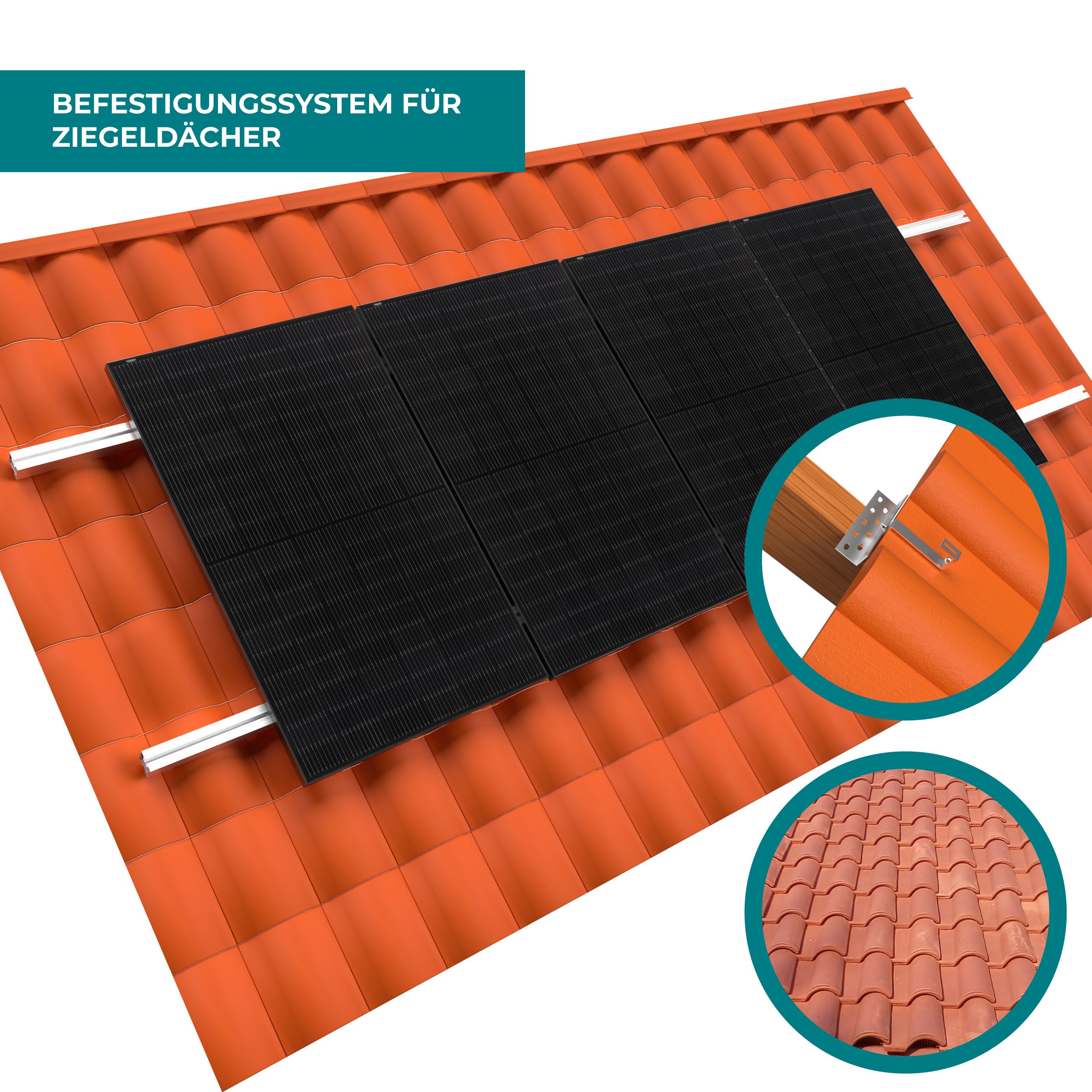 Klickfix Photovoltaik Befestigung auf Ziegeldach