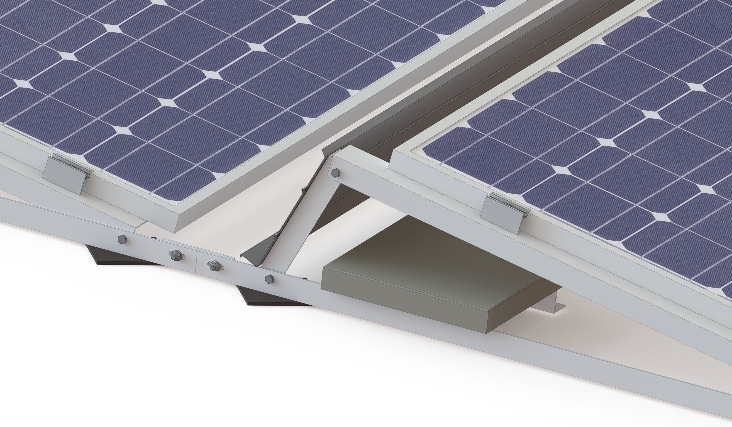 Flat South | Flachdachsystem in Süd-Ausrichtung (1er-Gestelle)