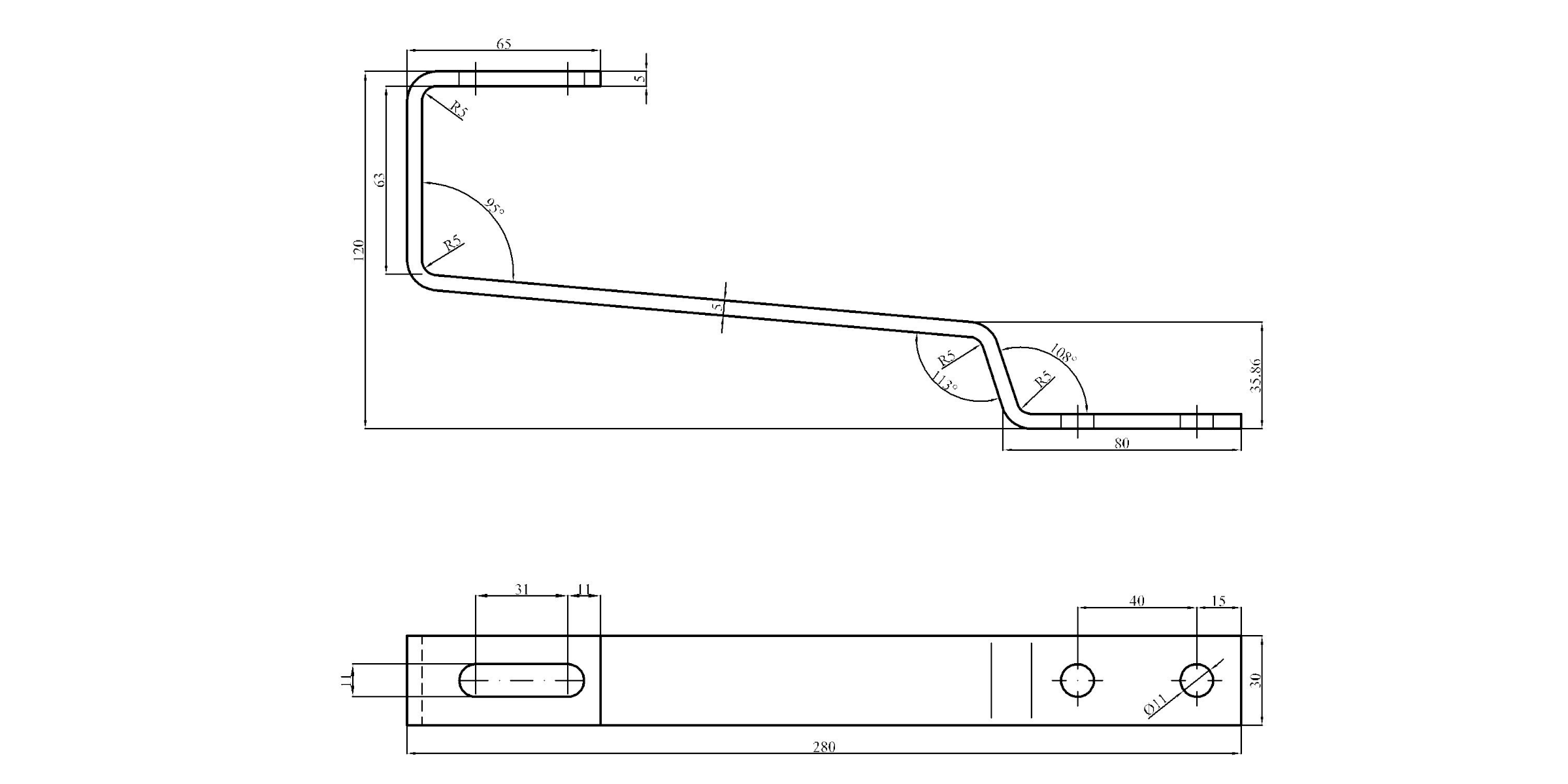 Basic Dachhaken Biberschwanz (Edelstahl A2)